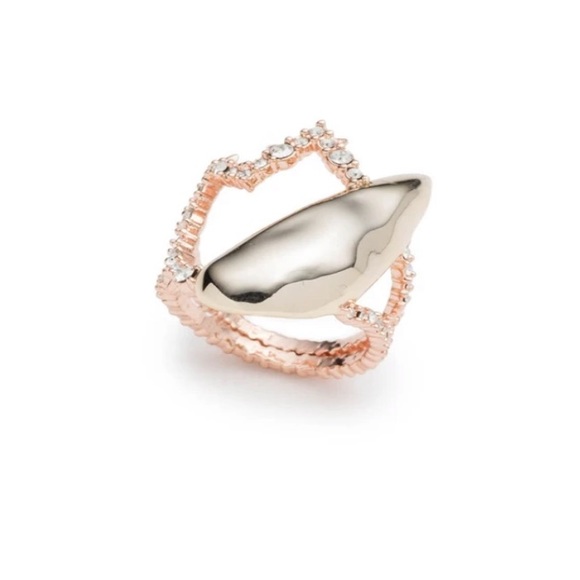 ALEXIS BITTAR• NEW Rose & Yellow Gold Crystal Abstract Thorny Crystal Tulip Ring - Picture 6 of 15